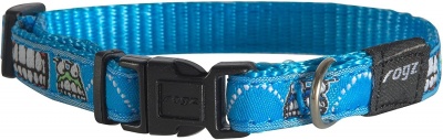 Rogz Scooter Comic Blue Dog Collar Size Medium (26-40cm) RRP 5.99 CLEARANCE XL 3.99